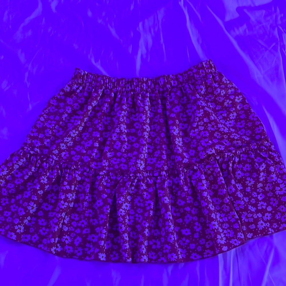 pink shein floral skirt